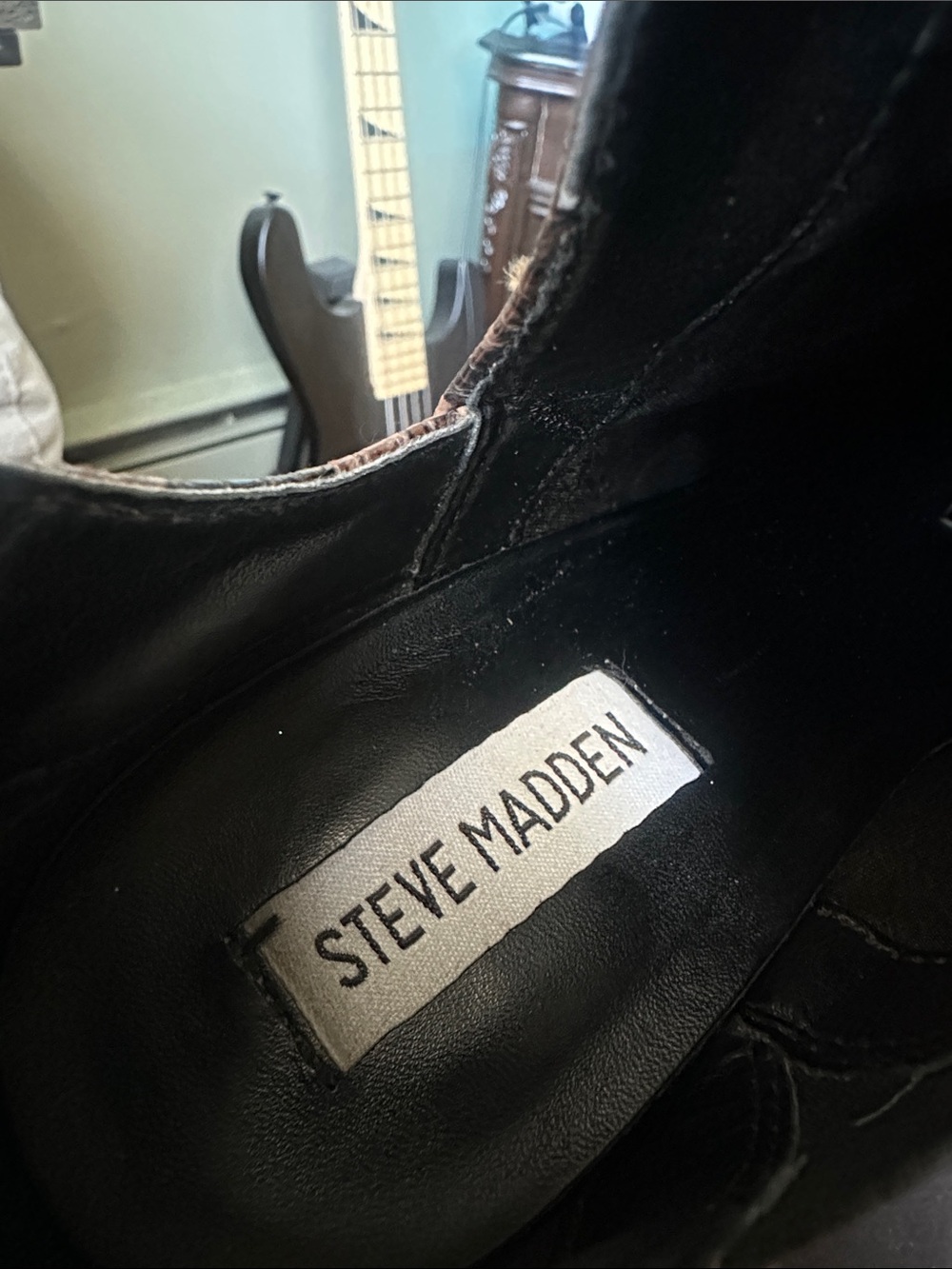 Steve Madden Brown Snakeskin Pointed Booties